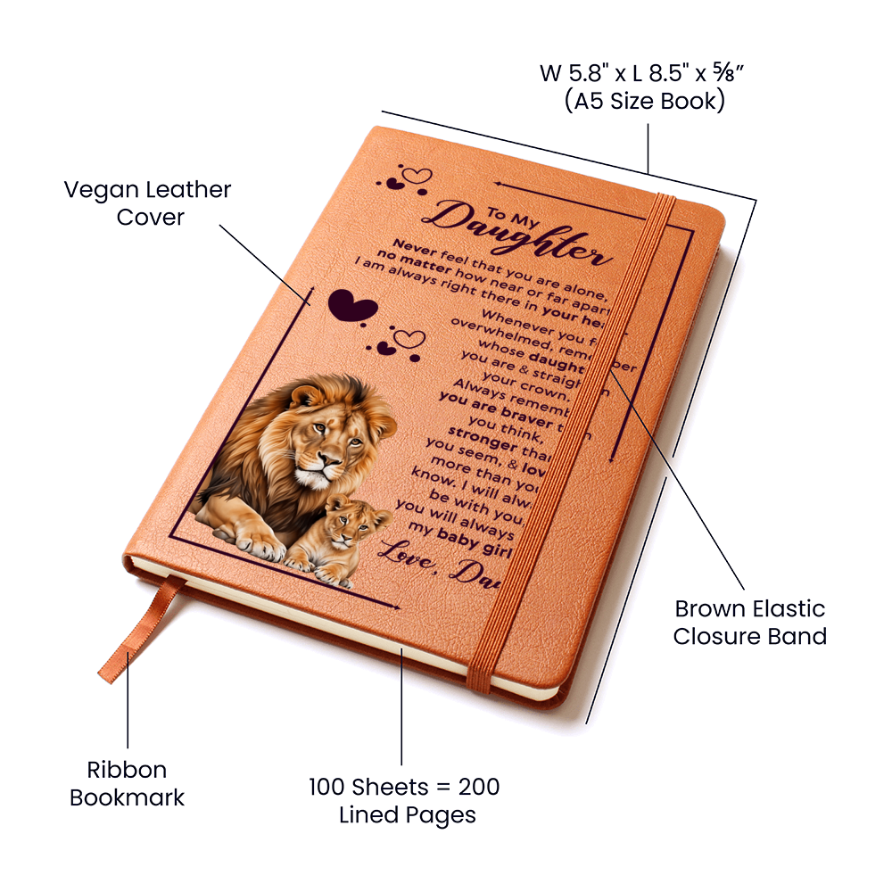 To My Daughter Leather Journal Your Crown