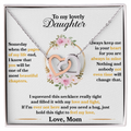 Daughter Heart Necklace – Hold This Tight to Feel My Love