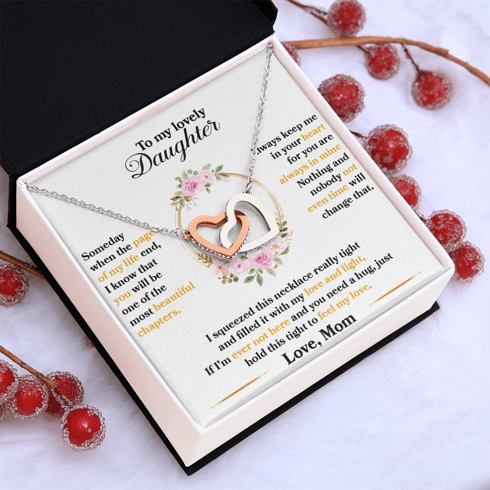 Daughter Heart Necklace – Hold This Tight to Feel My Love