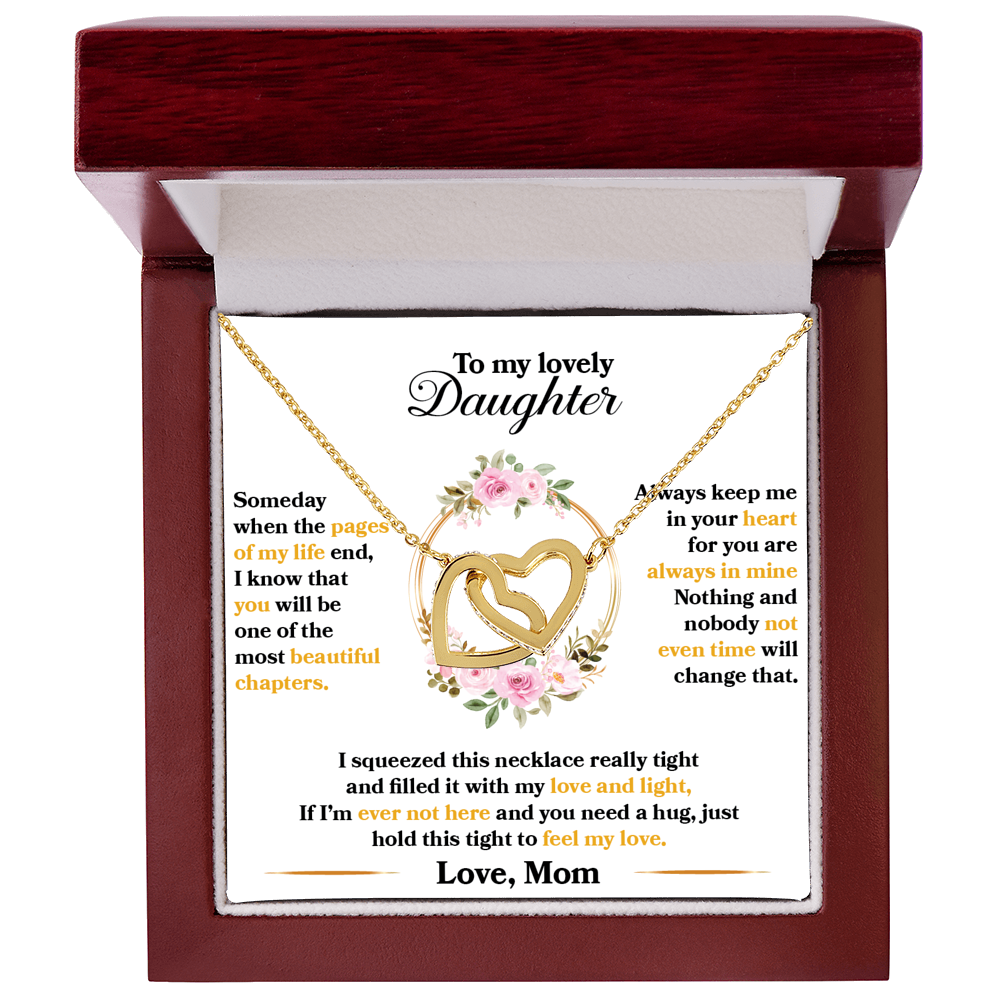 Daughter Heart Necklace – Hold This Tight to Feel My Love