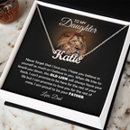 TO MY DAUGHTER OLD LION NAME NECKLACE GIFT SET