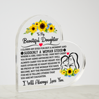 TO MY DAUGHTER PROUD ACRYLIC HEART PLAQUE