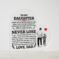 TO MY DAUGHTER PROMISE HEART ACRYLIC PLAQUE