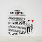 TO MY DAUGHTER PROMISE HEART ACRYLIC PLAQUE