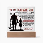 TO MY DAUGHTER VIKING SQUARE ACRYLIC PLAQUE
