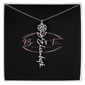 Personalized Name Necklace with birth month flower