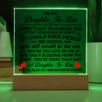 TO MY DAUGHTER IN LAW HONOR SQUARE ACRYLIC