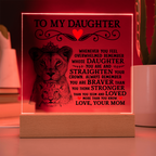 TO MY DAUGHTER LION CROWN ACRYLIC SQUARE PLAQUE