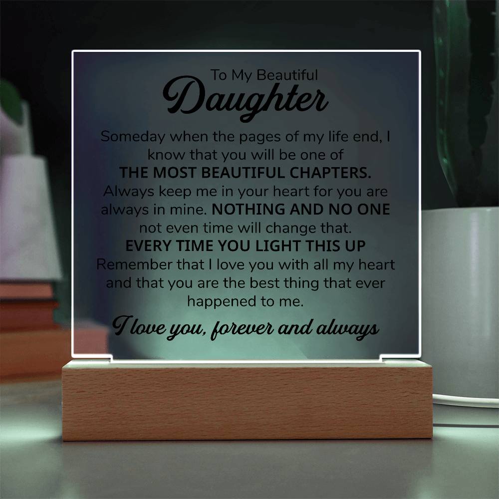 TO MY DAUGHTER CHAPTERS SQUARE PLAQUE