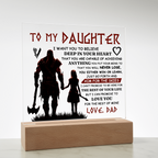 TO MY DAUGHTER VIKING SQUARE ACRYLIC PLAQUE