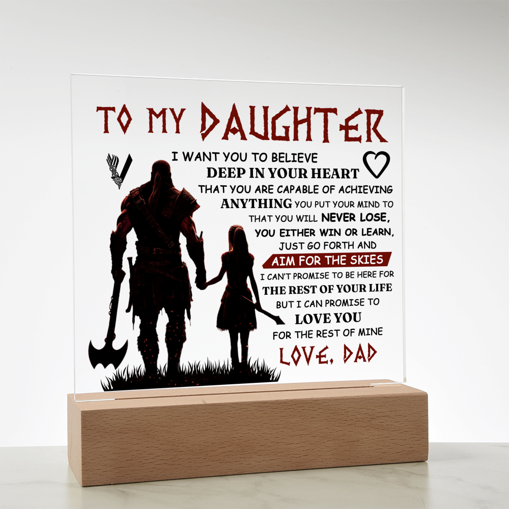 TO MY DAUGHTER VIKING SQUARE ACRYLIC PLAQUE