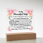 TO MY BEAUTIFUL WIFE SQUARE ACRYLIC PLAQUE
