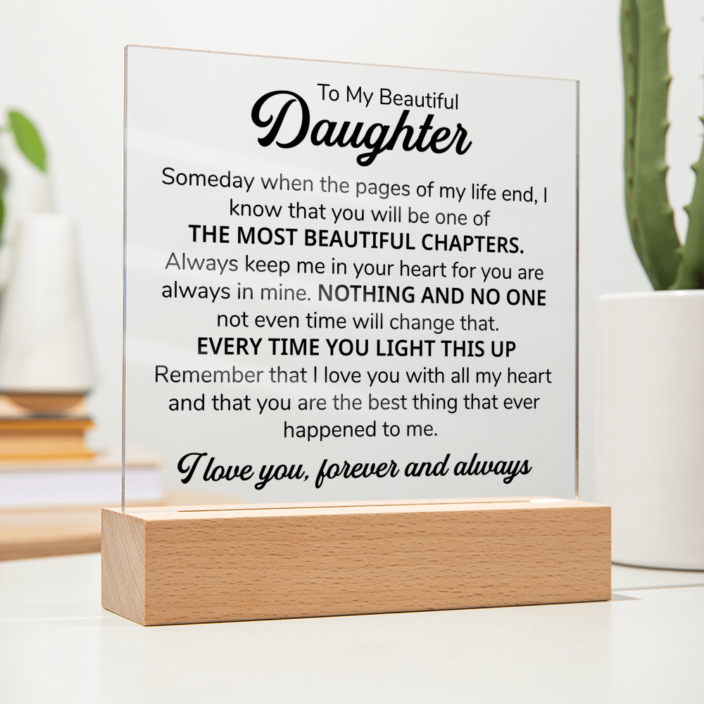TO MY DAUGHTER CHAPTERS SQUARE PLAQUE