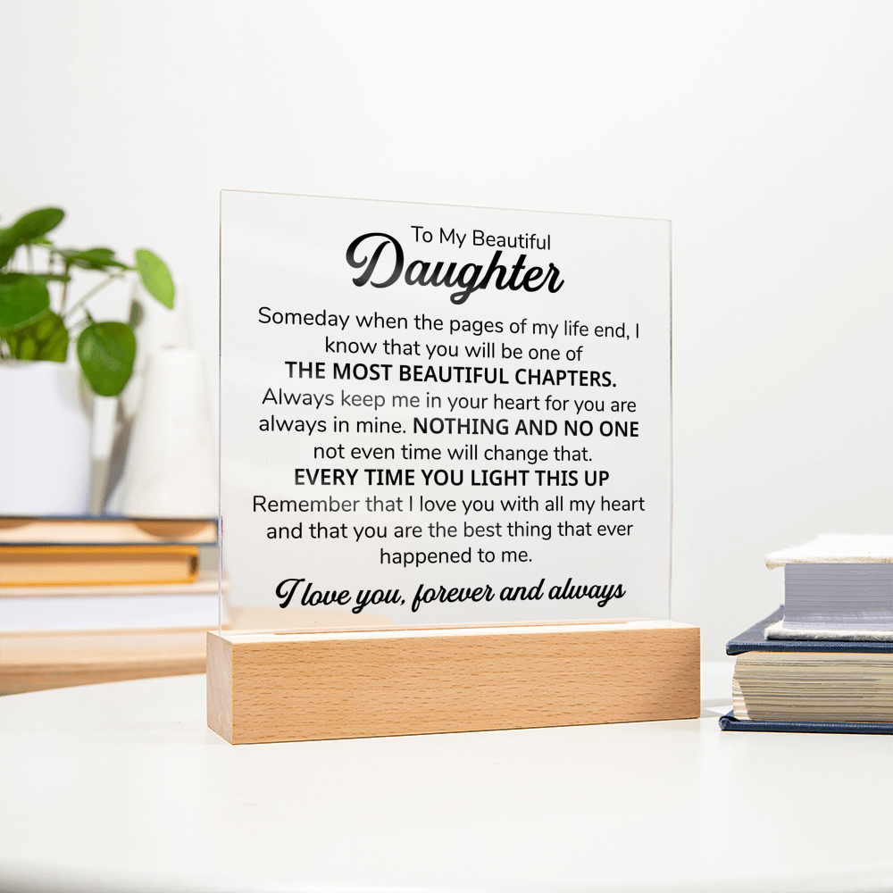 TO MY DAUGHTER CHAPTERS SQUARE PLAQUE