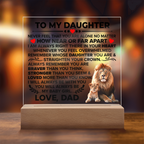 TO MY DAUGHTER BRAVER SQUARE ACRYLIC
