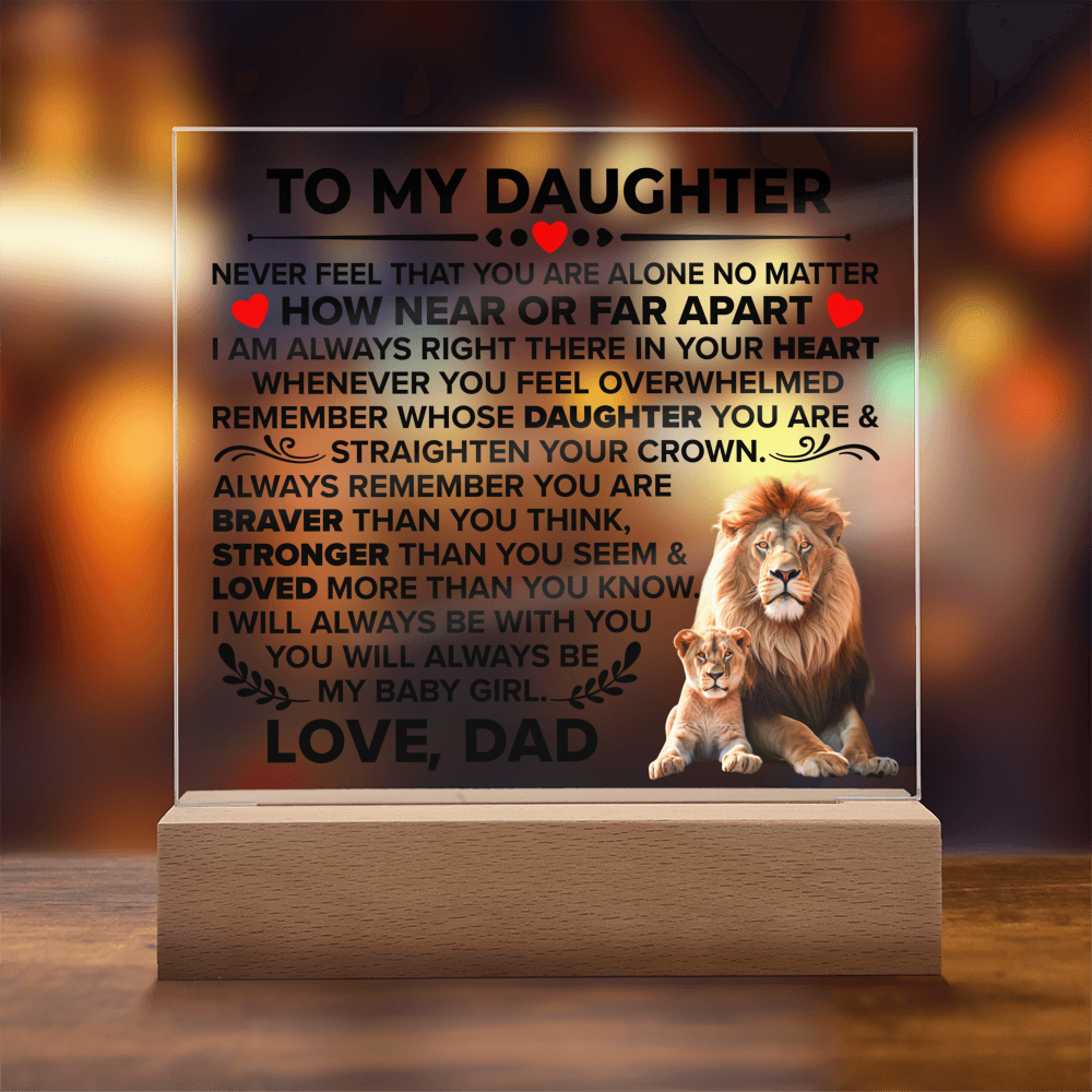 TO MY DAUGHTER BRAVER SQUARE ACRYLIC
