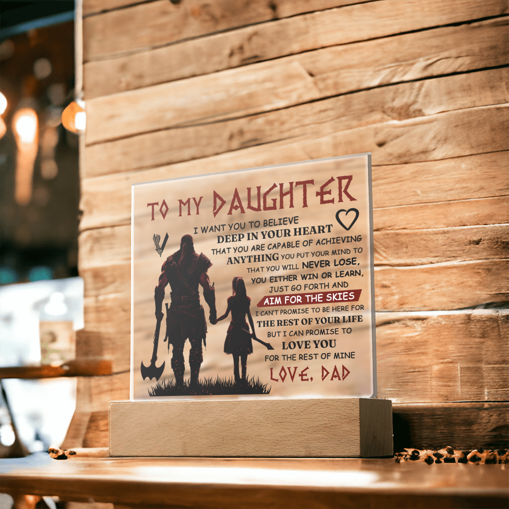 TO MY DAUGHTER VIKING SQUARE ACRYLIC PLAQUE