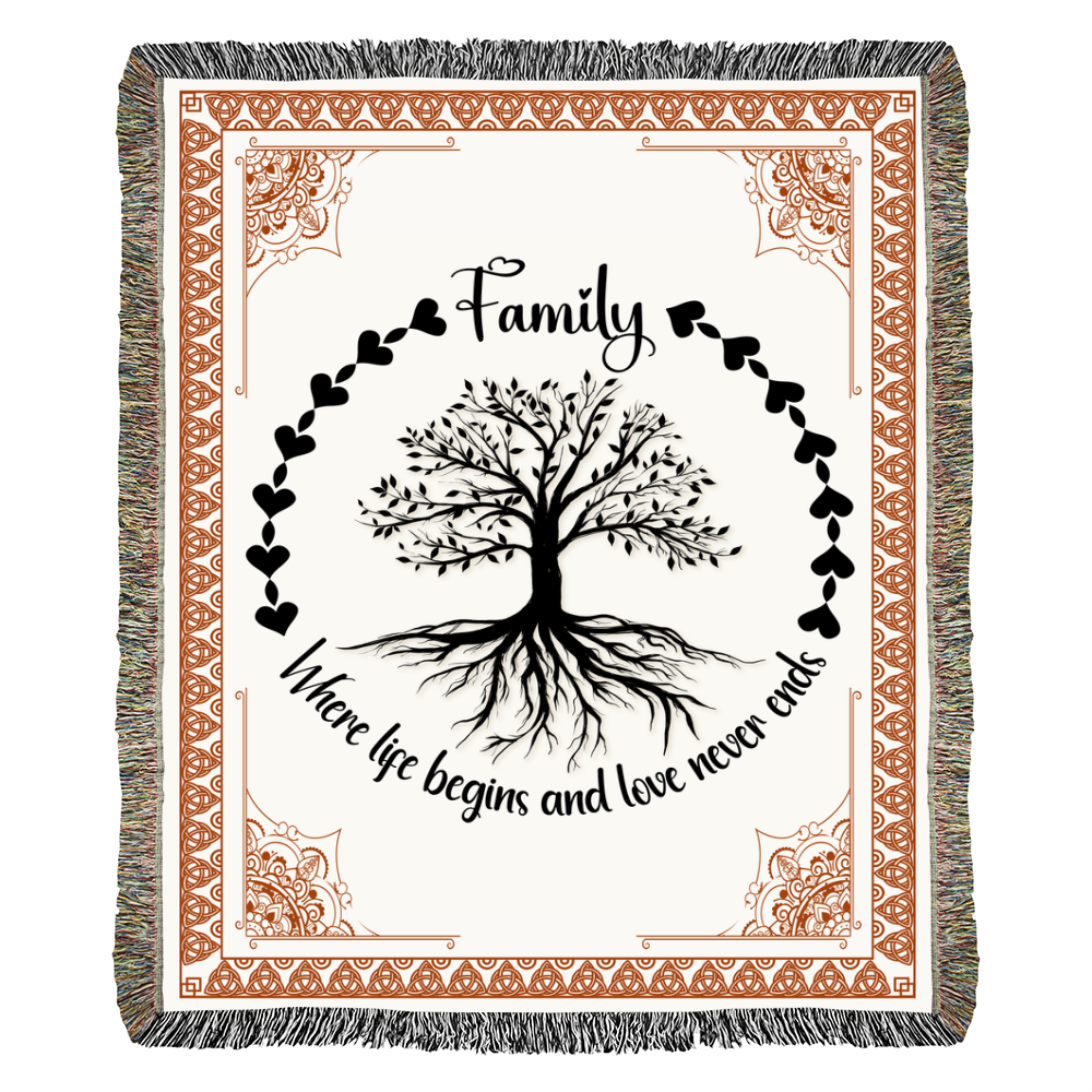 Family Roots, Celtic Tree Woven Blanket