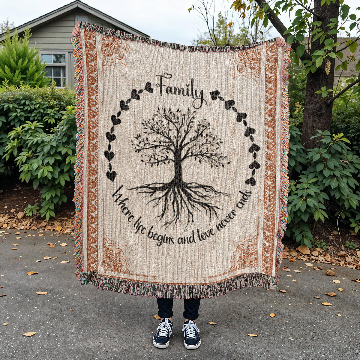 Family Roots, Celtic Tree Woven Blanket