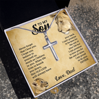 TO MY SON THIS OLD LION CROSS NECKLACE GIFT SET